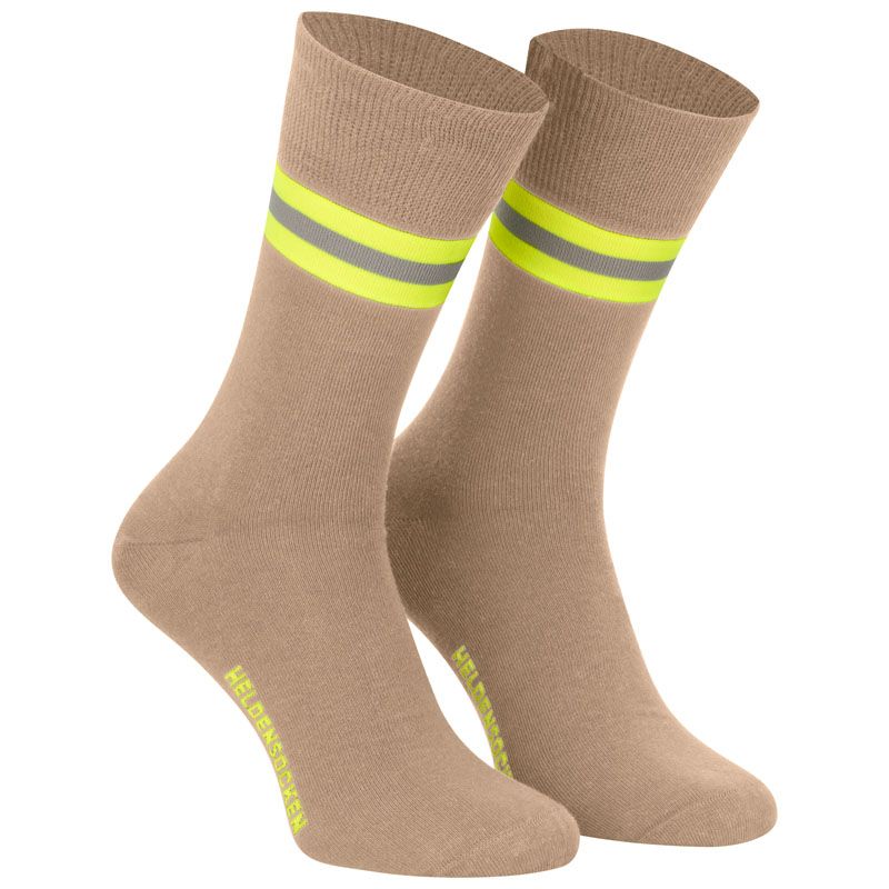 Heldensocken Beige/Gelb-Silber-Gelb - verschiedene Größen