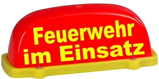 Dachschild City - leuchtrot - "Feuerwehr im Einsatz"- unbeleuchtet - Dachaufsetzer