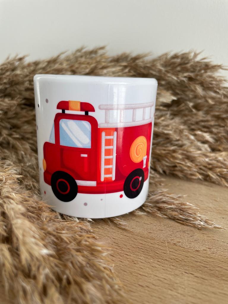 Kindertasse „Feuerwehr“ personalisiert, Geburtstag, Geschenk, Kinder - Fireandkisses