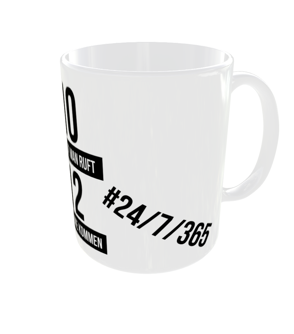 Feuerwehr-Tasse "110 - 112" - Fireandkisses