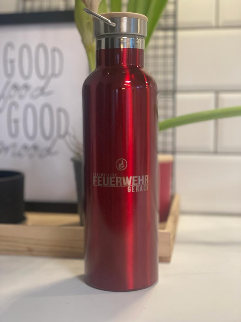 Isolierflasche "Fireandkisses" Rot mit Deinem Logo - Fireandkisses