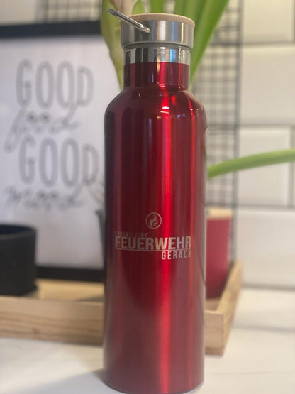 Isolierflasche "Fireandkisses" Rot mit Deinem Logo - Fireandkisses