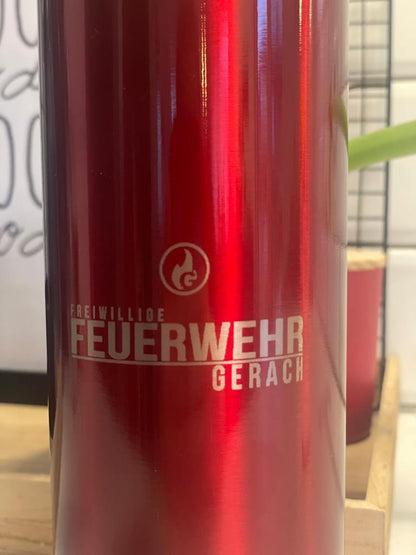 Isolierflasche "Fireandkisses" Rot mit Deinem Logo - Fireandkisses