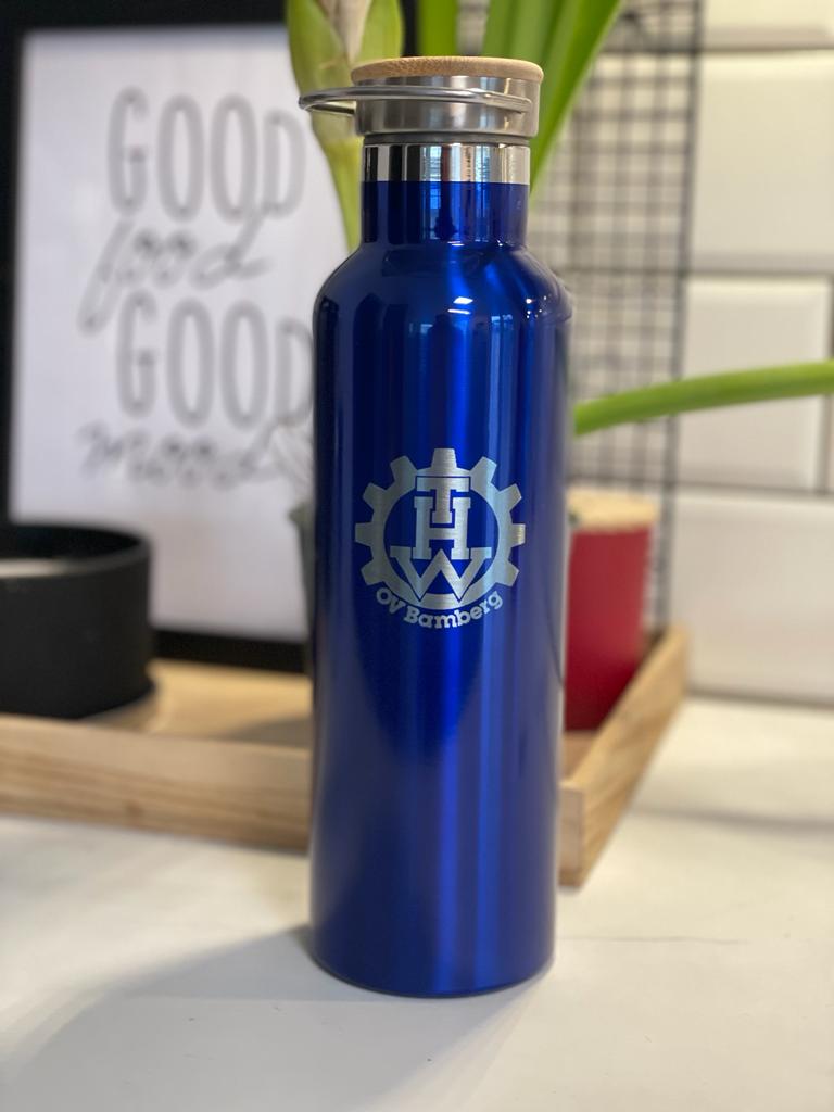 Isolierflasche "Fireandkisses" Blau mit Deinem Logo - Fireandkisses