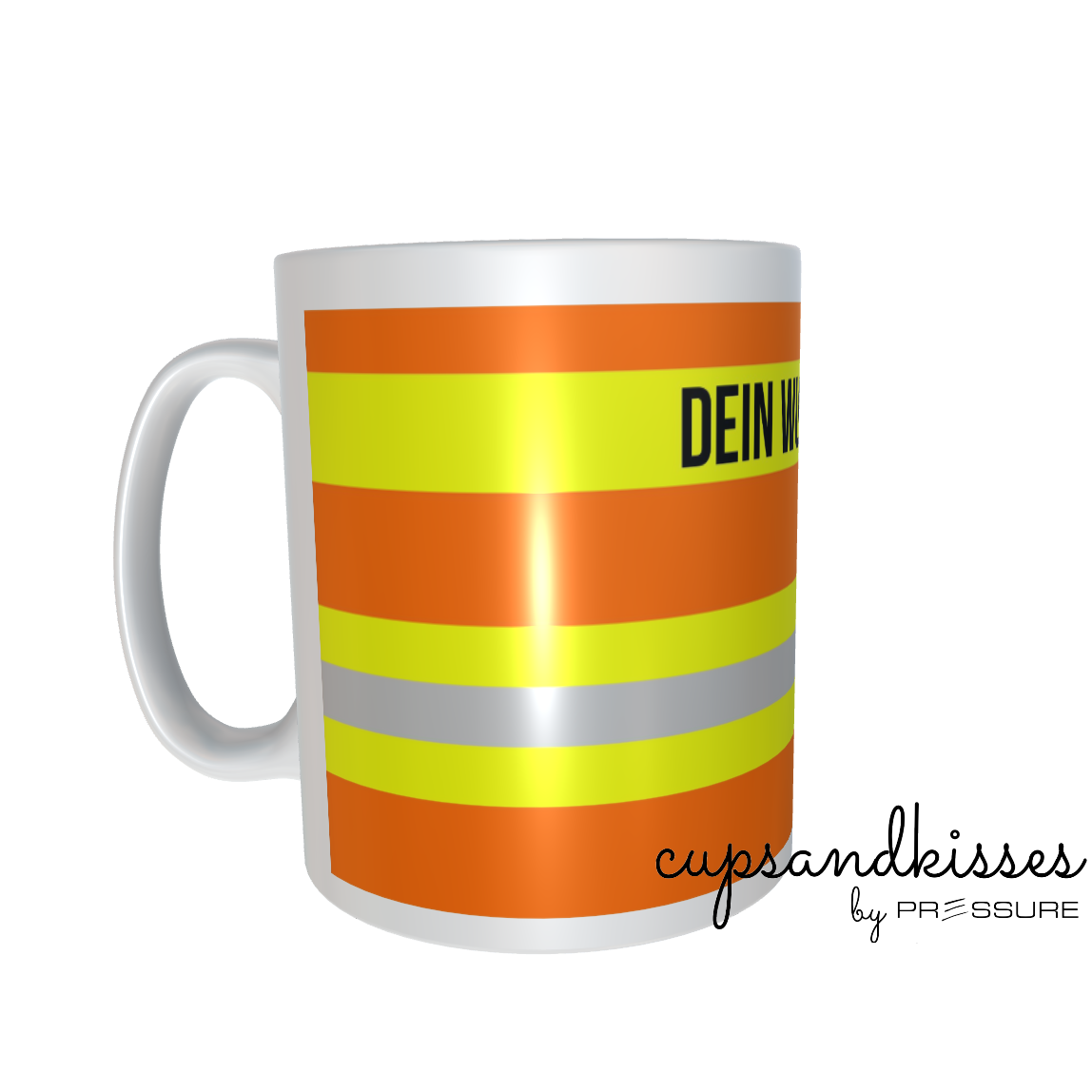 Feuerwehr-Tasse "Wunschtext" - Fireandkisses