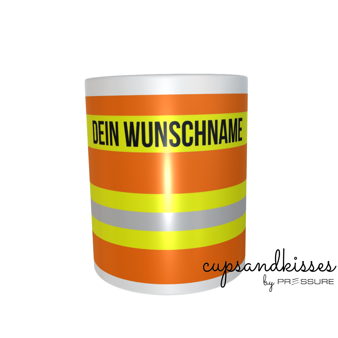 Feuerwehr-Tasse "Wunschtext" - Fireandkisses