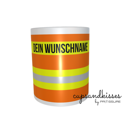 Feuerwehr-Tasse "Wunschtext" - Fireandkisses